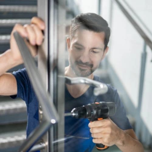 locksmith installing new door lock