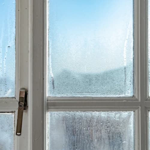 Draughty windows with condensation